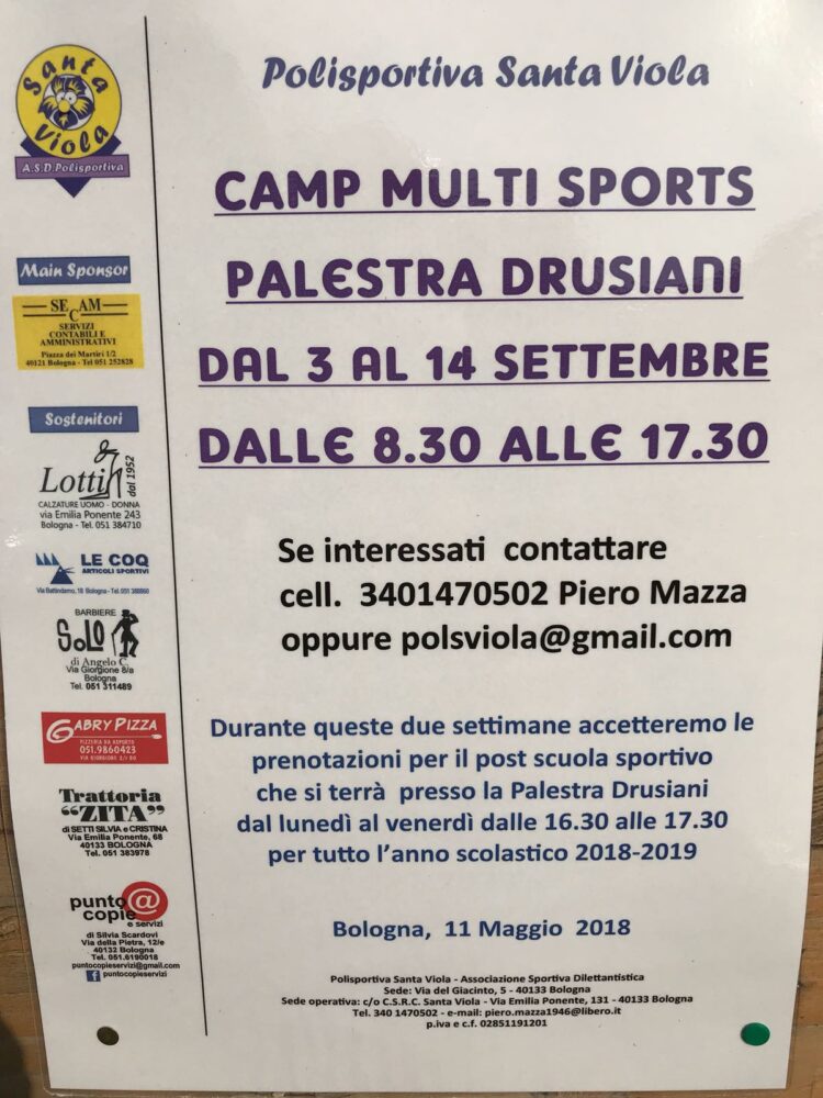 camp estivo 2018